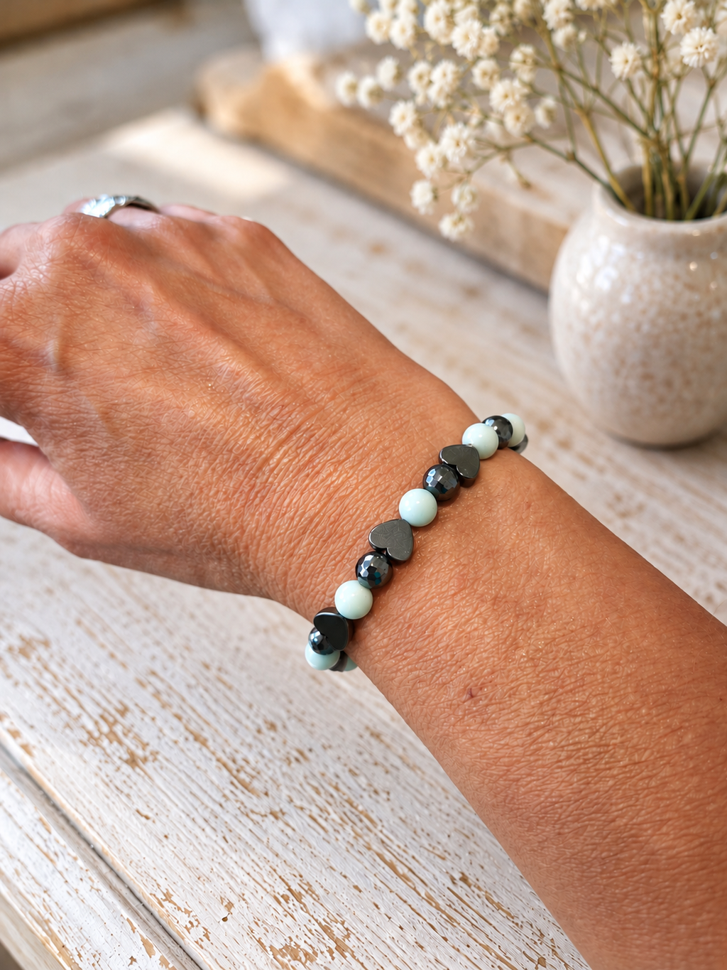 Bracelet Eden - Amazonite & hématite