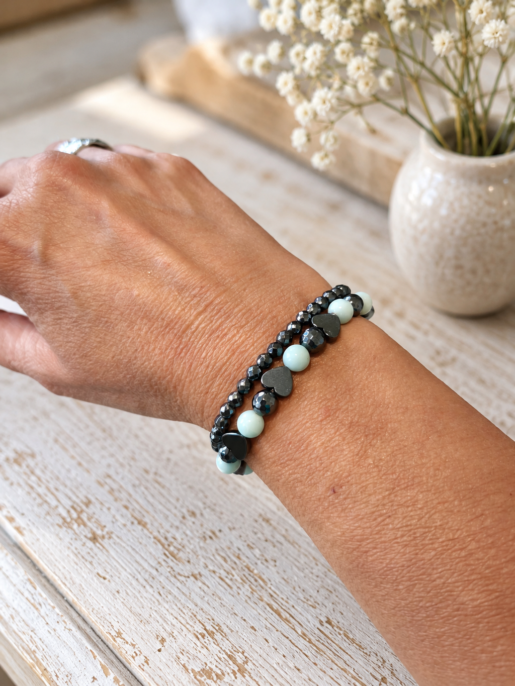 Bracelet Eden - Amazonite & hématite