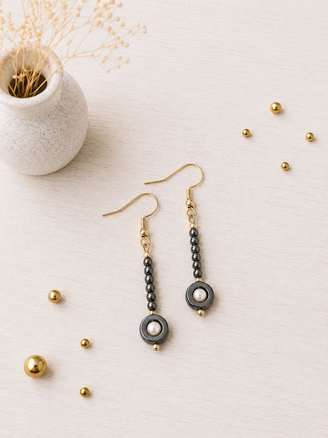 Boucles d'oreilles Borgia - Hématite