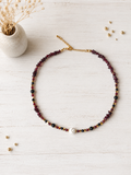 Collier Jaipur en grenat - pierres naturelles - bijou artisanal - Ô Fil des Perles